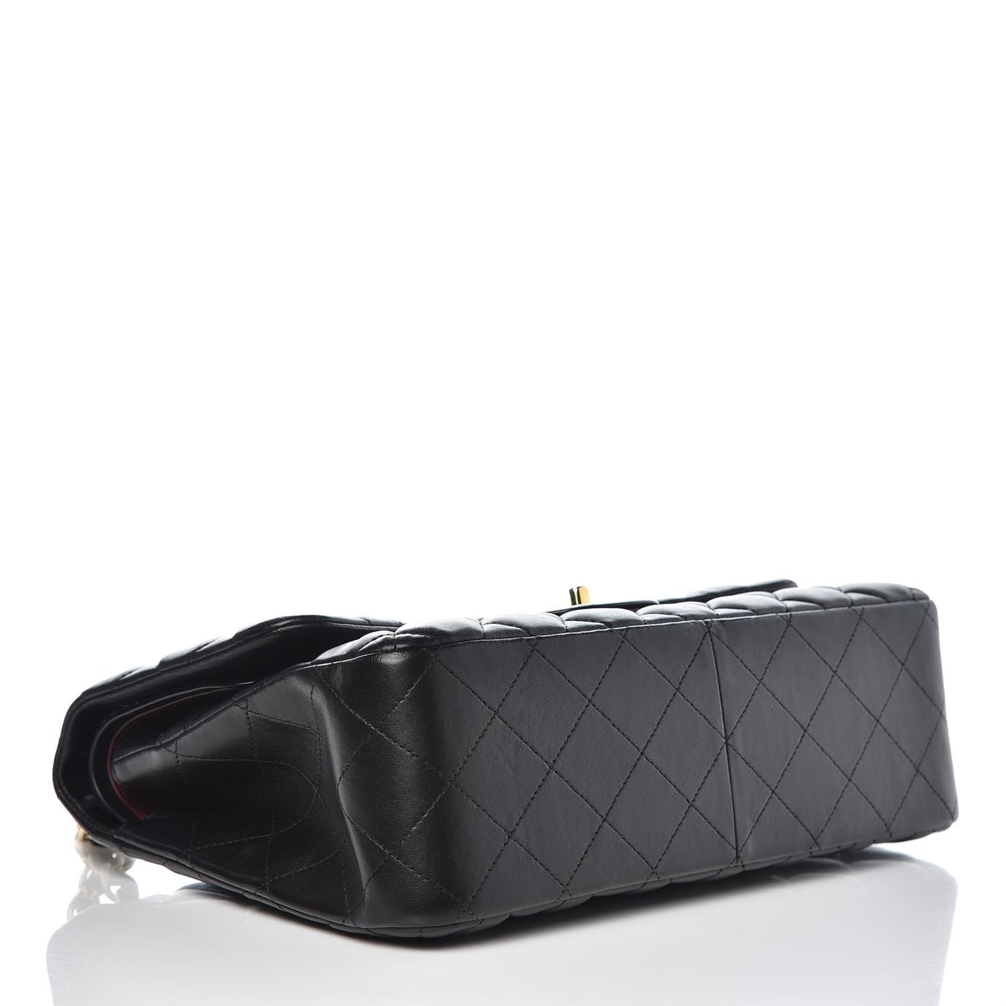Lambskin Quilted Jumbo Double Flap Black