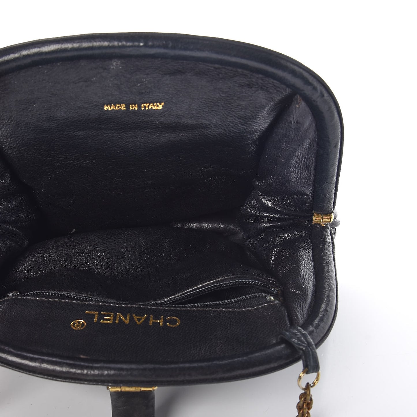 Lambskin Quilted Frame Bag Black