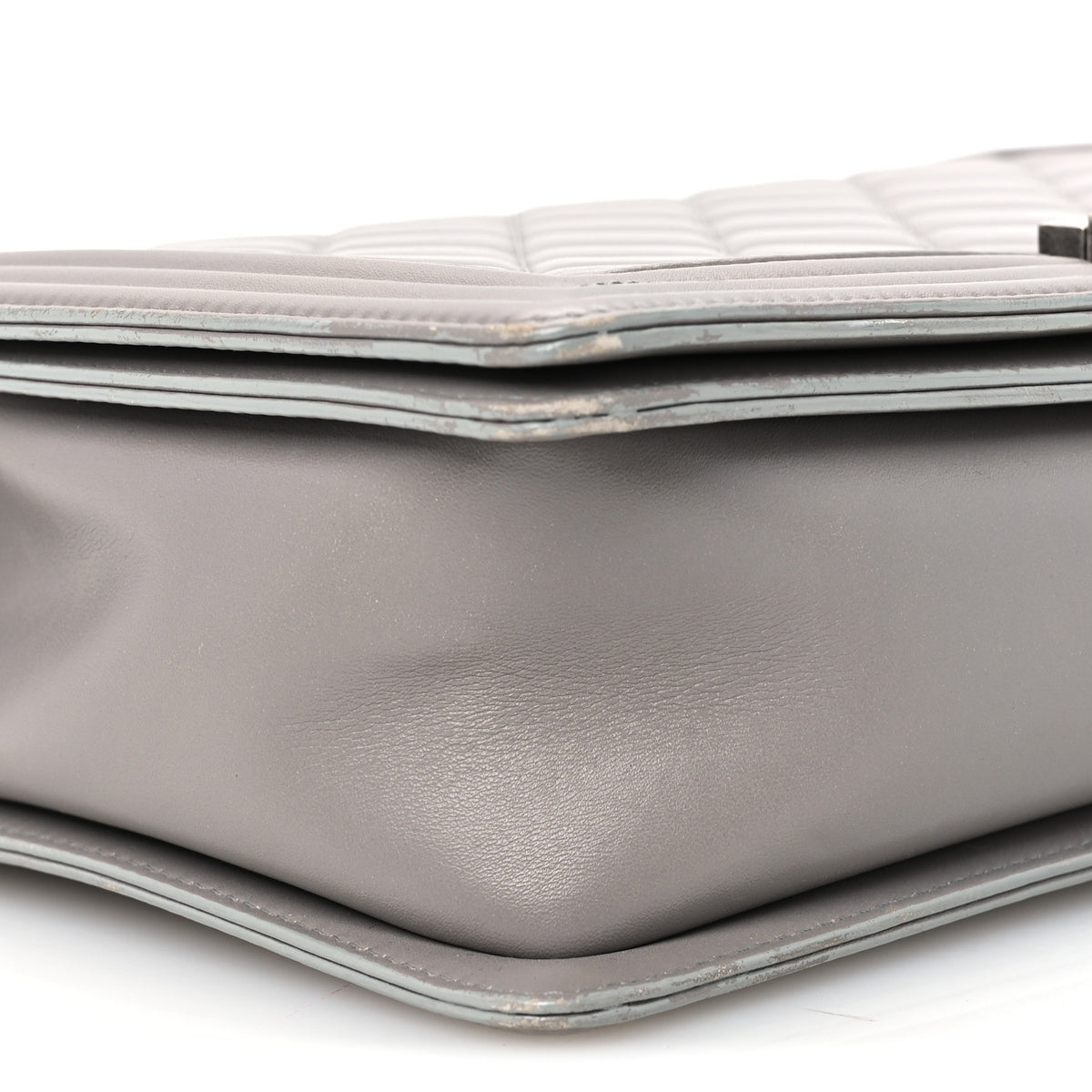 Chanel Lambskin Quilted Large Boy Flap Grey 9 of 11