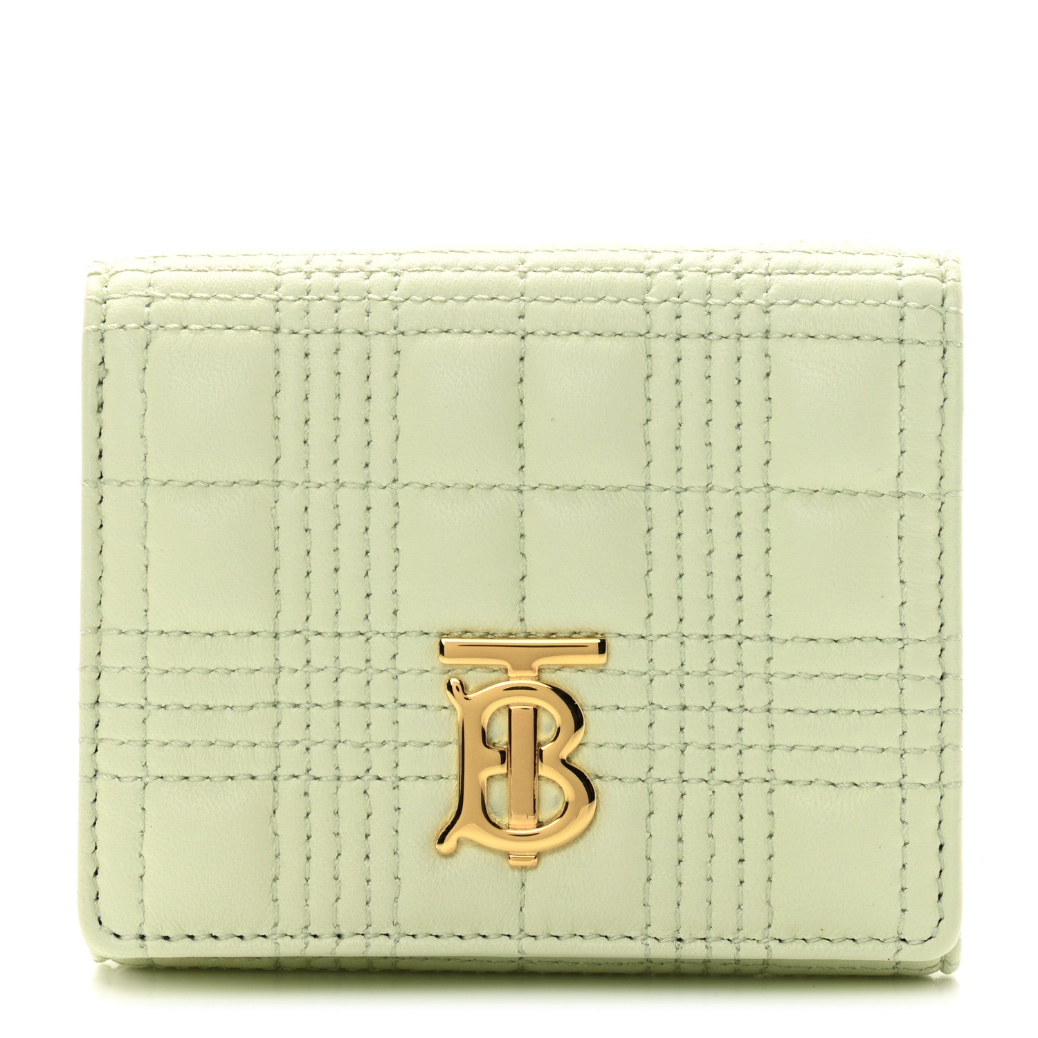 Burberry Lambskin Quilted Small Lola Folding Wallet Pistachio 1 of 10