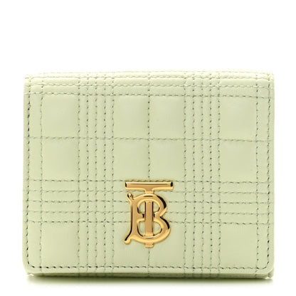 Burberry Lambskin Quilted Small Lola Folding Wallet Pistachio 1 of 10