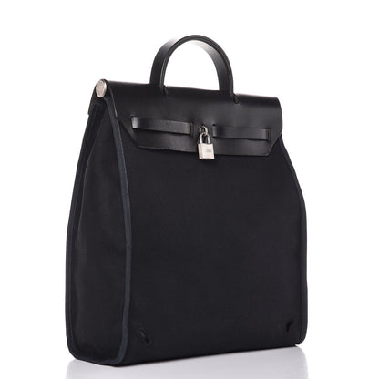 Hermes Military Toile Vache Hunter Herbag PM 31 Black 3 of 10
