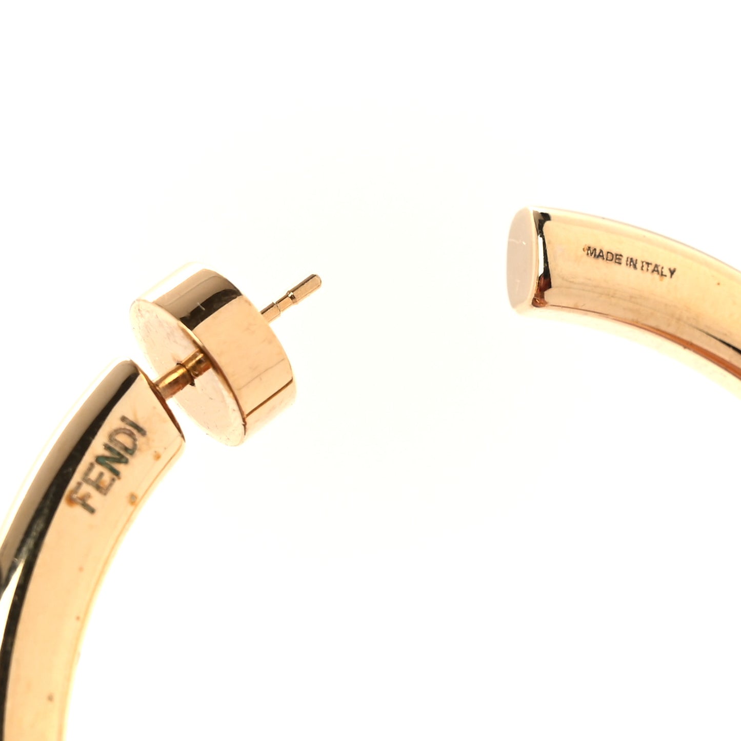 Metal FF Hoop Earrings Gold Silver