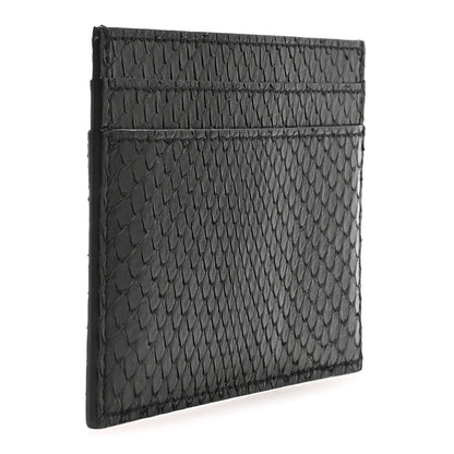 Saint Laurent Snakeskin Monogram Credit Card Case Black 3 of 8