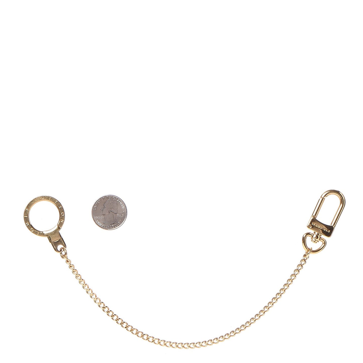 Metal Pochette Extender Key Ring Chain Gold