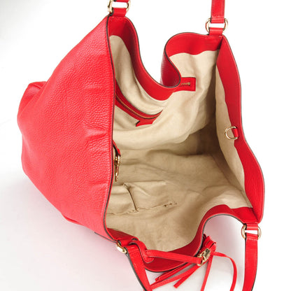 Gucci Pebbled Calfskin Large Soho Shoulder Bag Red 5 of 7