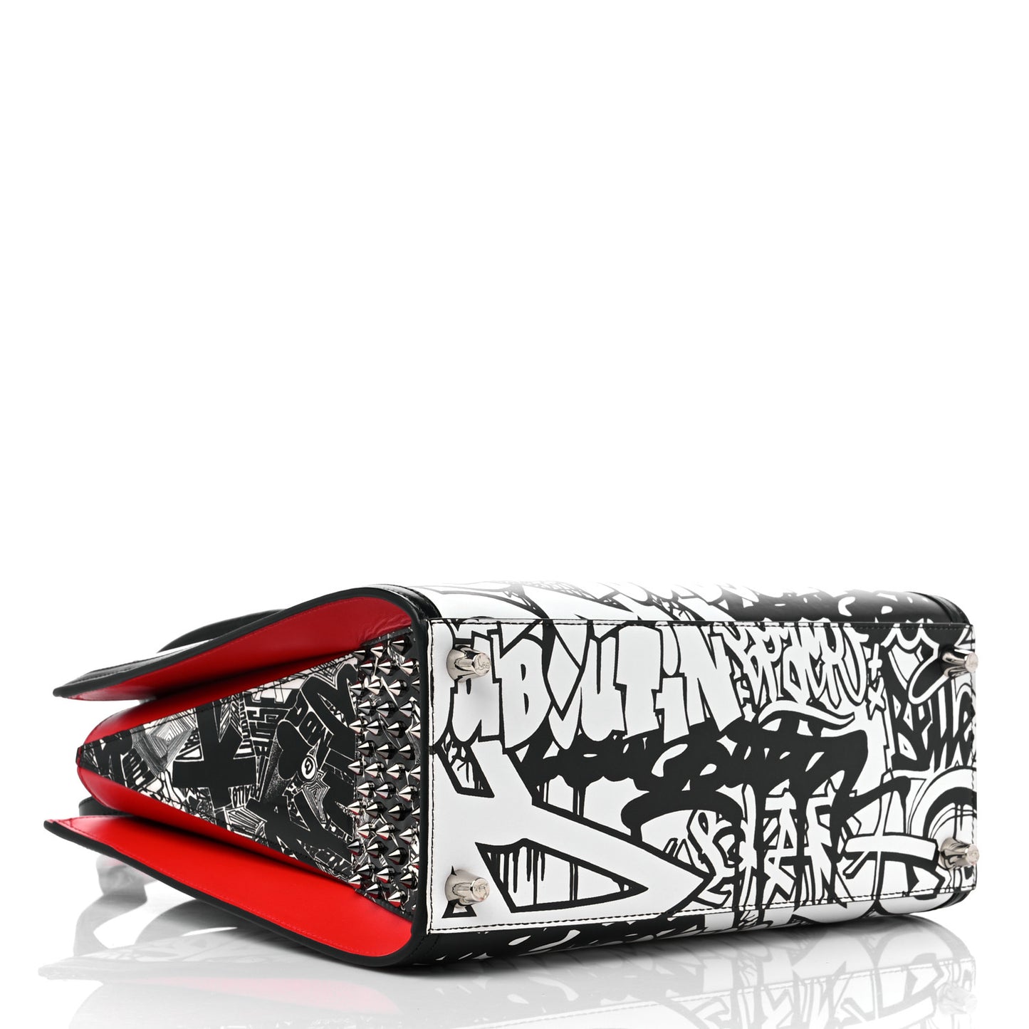 Calfskin Patent Medium Paris Wall Nicograf Spiked Paloma Black