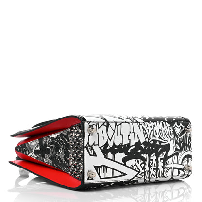 Christian Louboutin Calfskin Patent Medium Paris Wall Nicograf Spiked Paloma Black 4 of 9