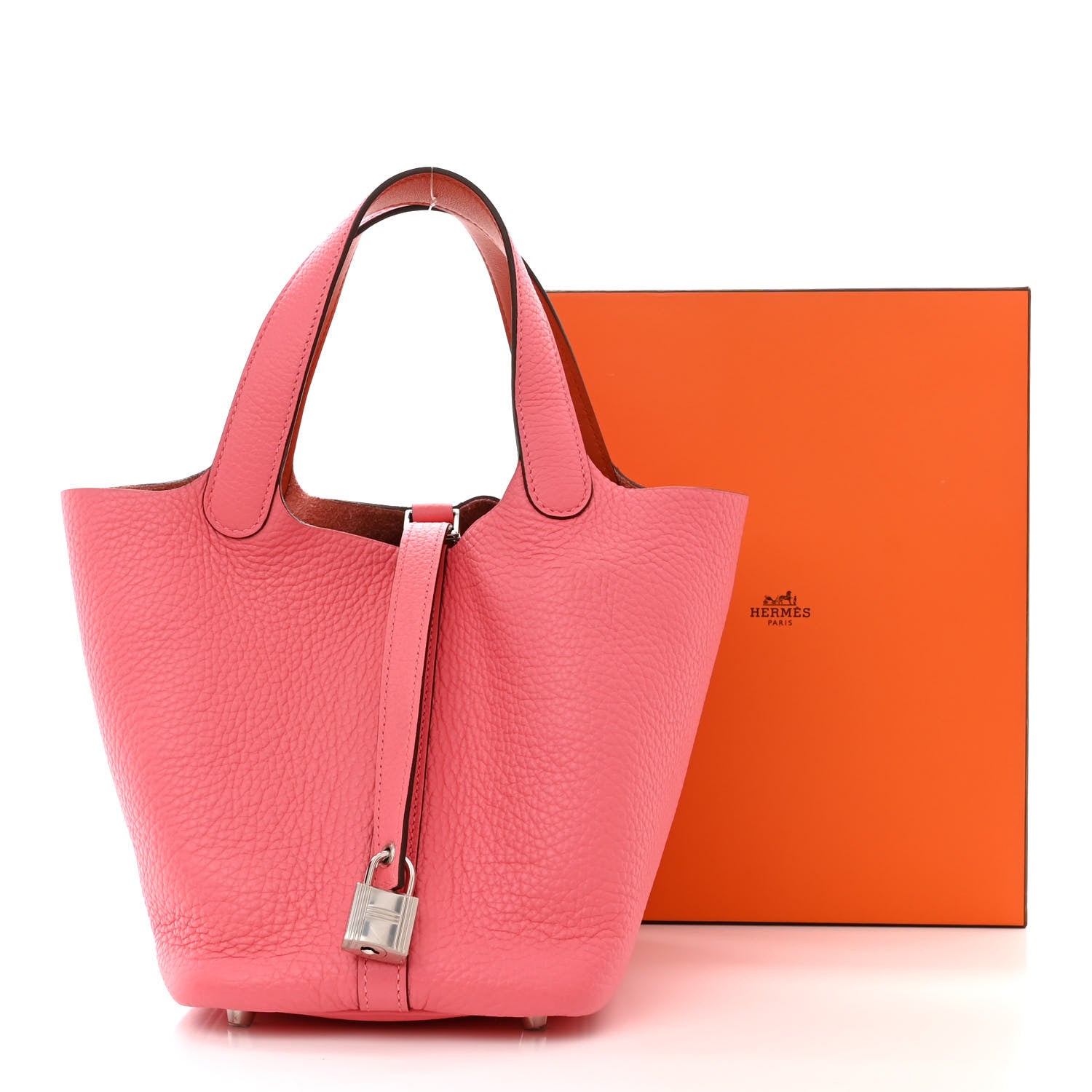 Hermes Taurillon Clemence Picotin Lock 18 PM Rose Azalee 11 of 11