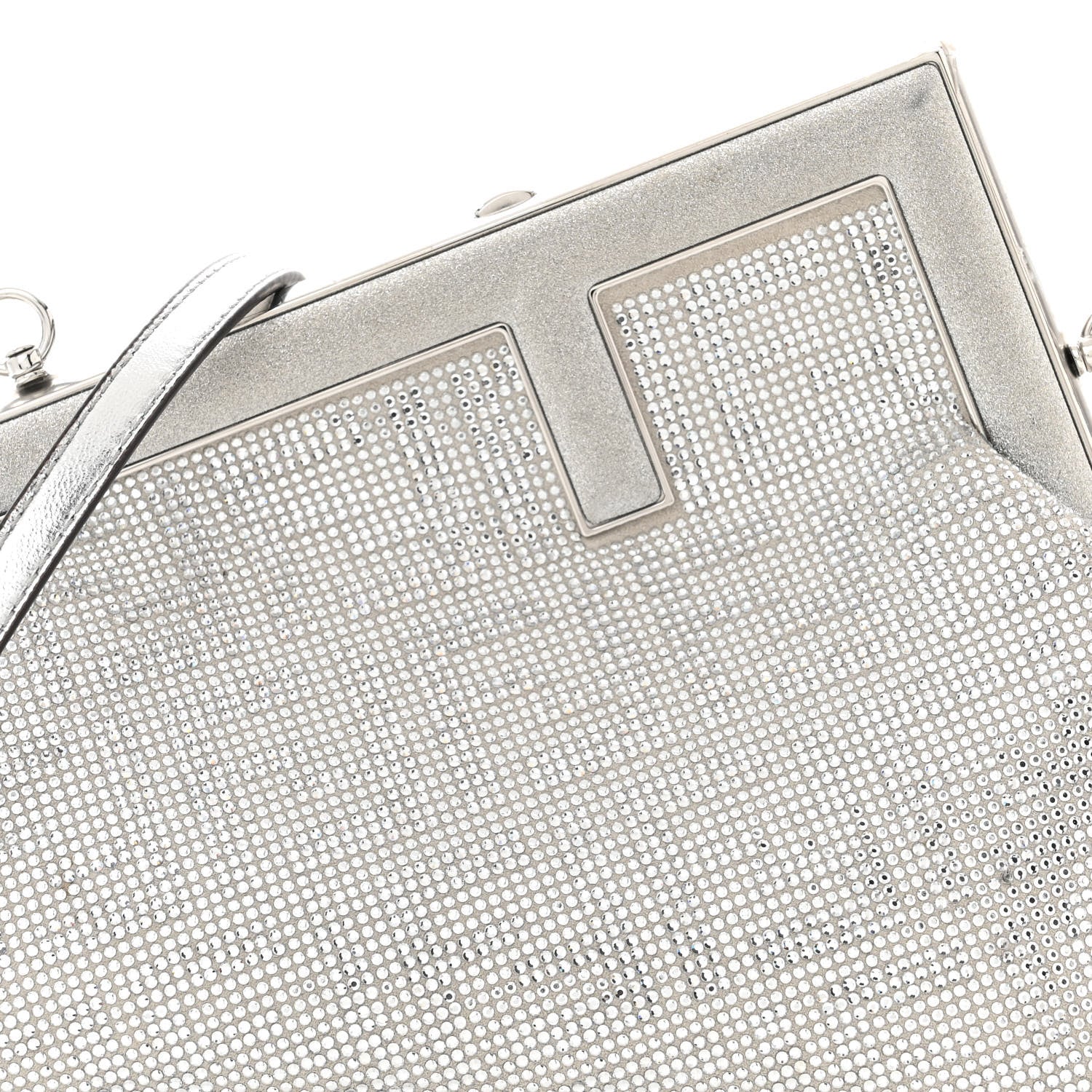 Fendi Crystal Embellished Small First Argento 8 of 11