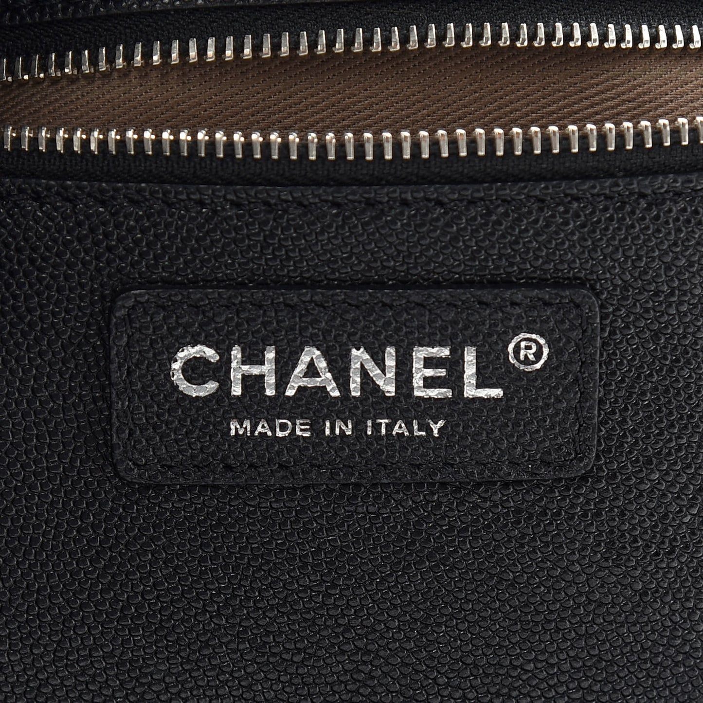 Caviar Stitched Large Shopping Tote Black