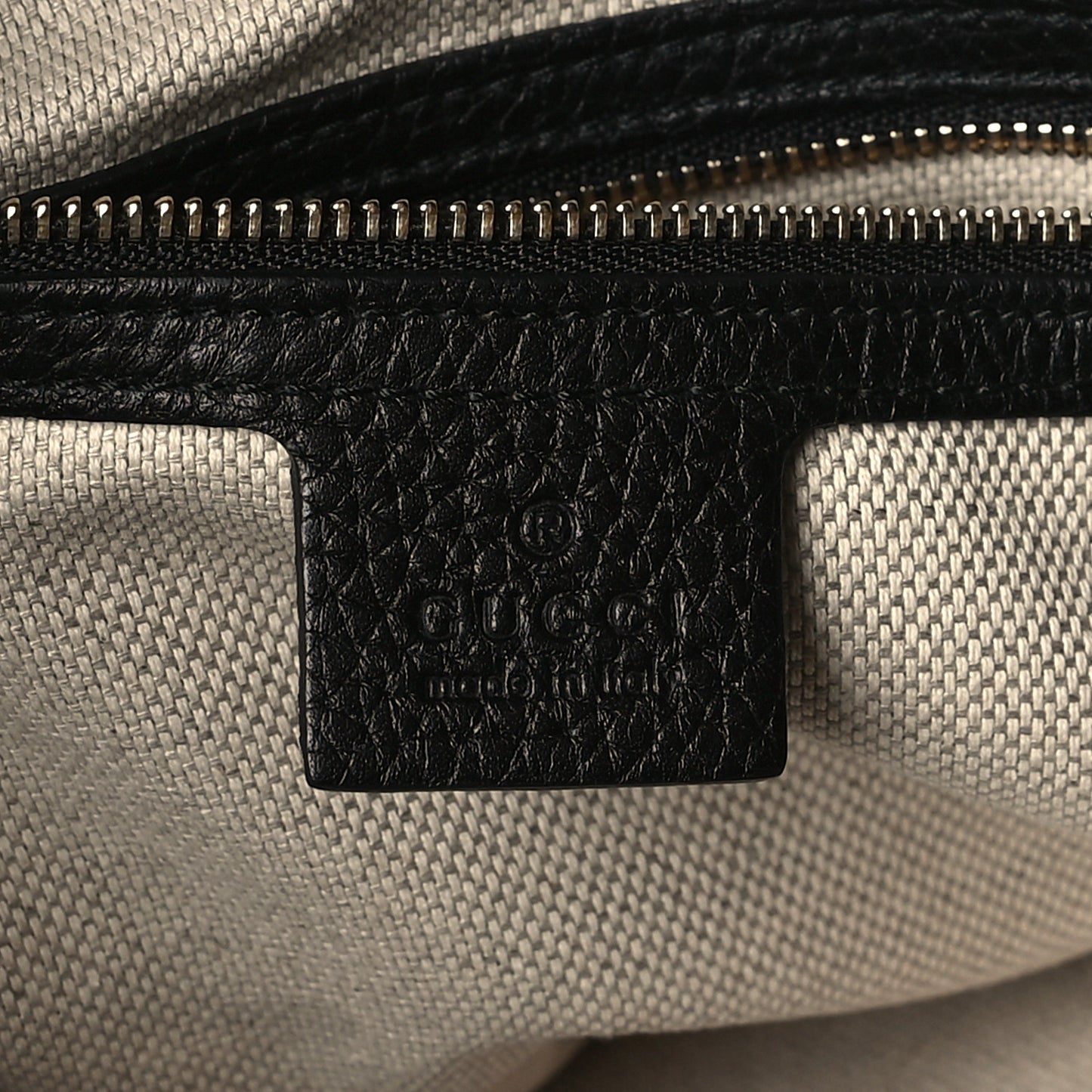 Pebbled Calfskin Large Soho Hobo Black