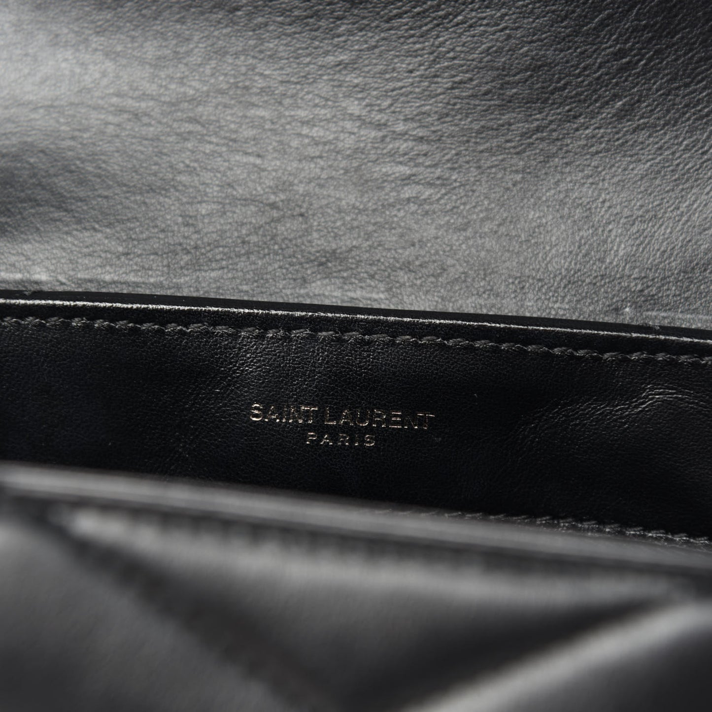 Calfskin Y Quilted Monogram Toy Loulou Crossbody Bag Black