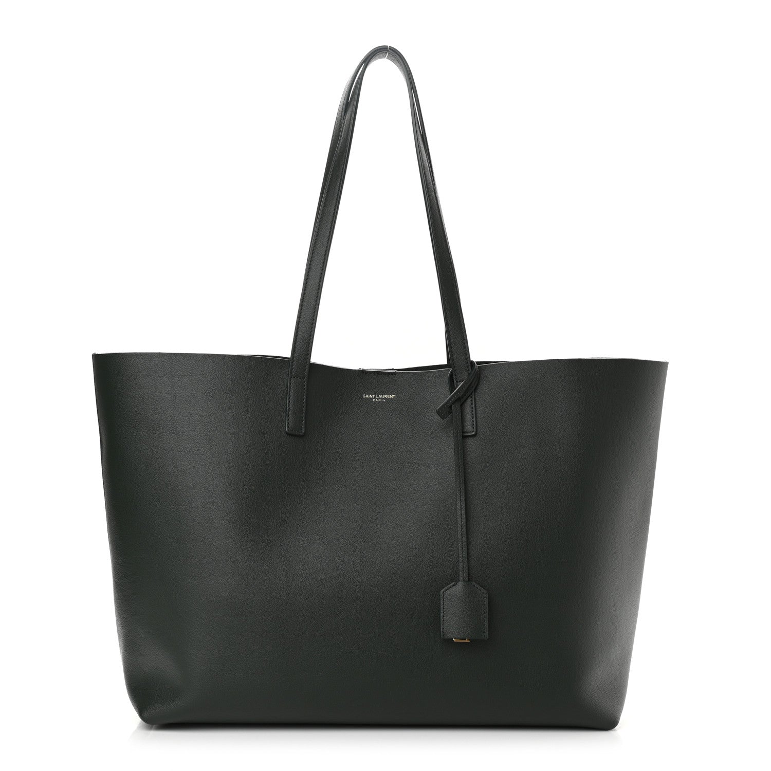 Saint Laurent Calfskin Large Shopping Tote Dark Green 3 of 10