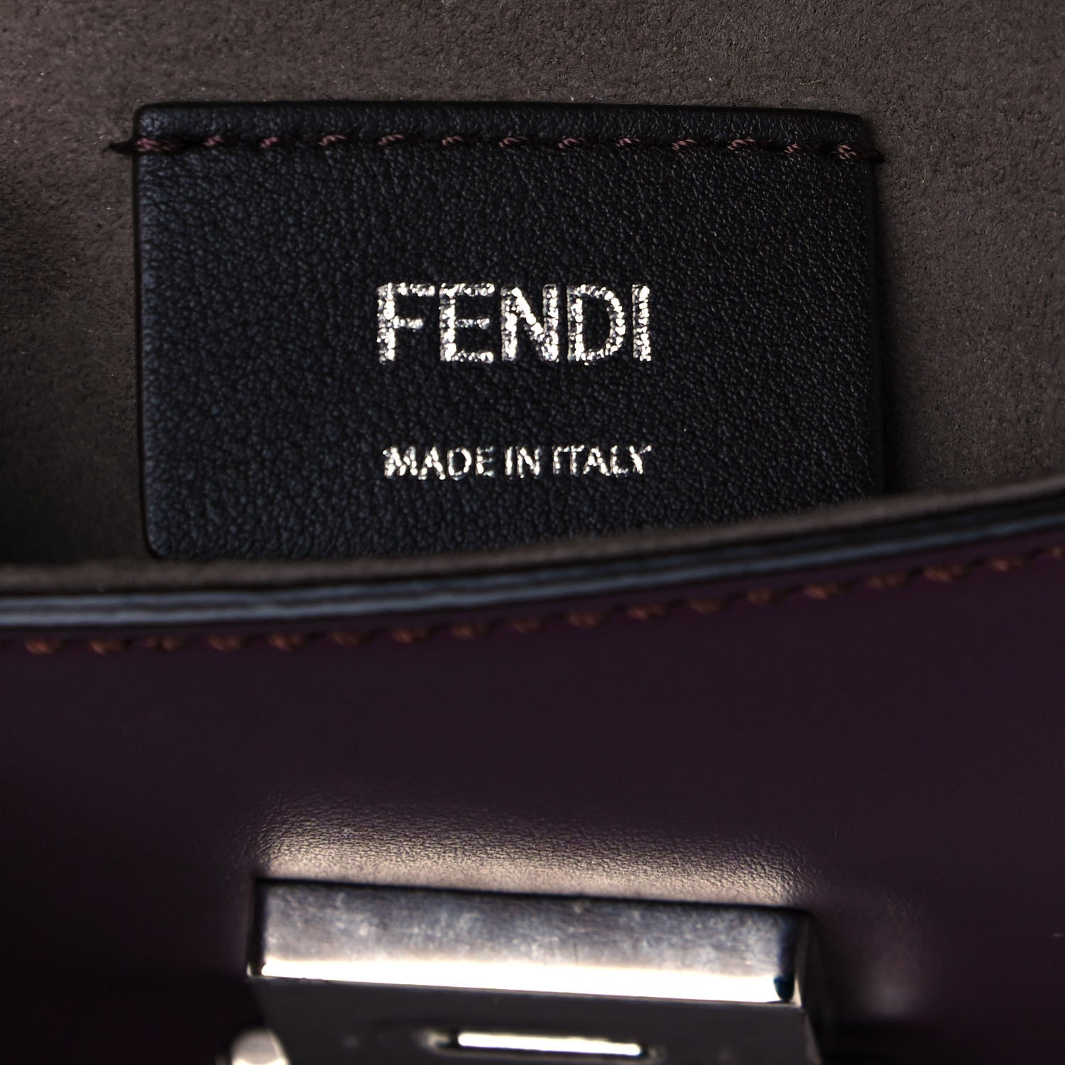 Fendi Vitello Century Pearl Bi-Color Scalloped Mini Back to School Backpack Amarone Black Cherry 6 of 15