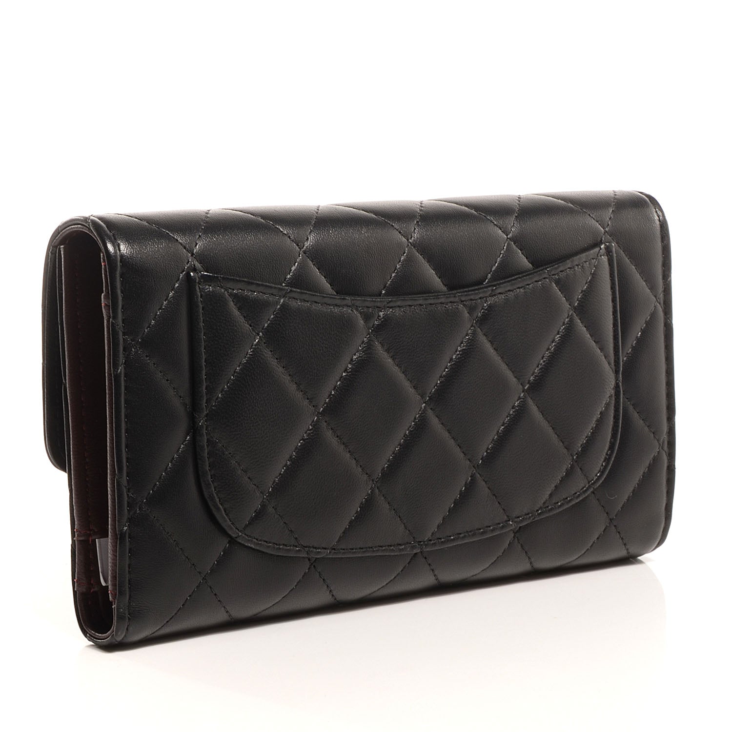 Chanel Lambskin Quilted Large Flap Wallet Black 3 of 9