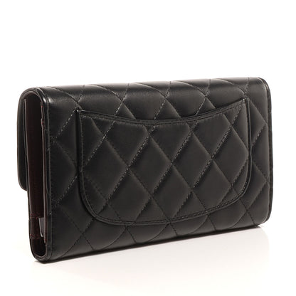 Chanel Lambskin Quilted Large Flap Wallet Black 3 of 9