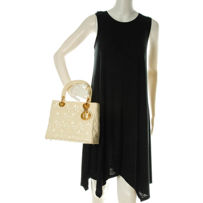 Christian Dior Patent Cannage Medium Lady Dior White 6 of 13