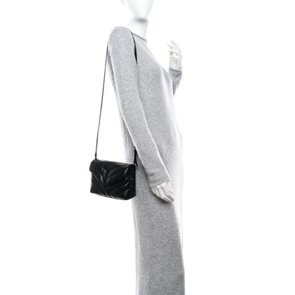 Saint Laurent Calfskin Y Quilted Monogram Monochrome Toy Loulou Crossbody Bag Black 2 of 12