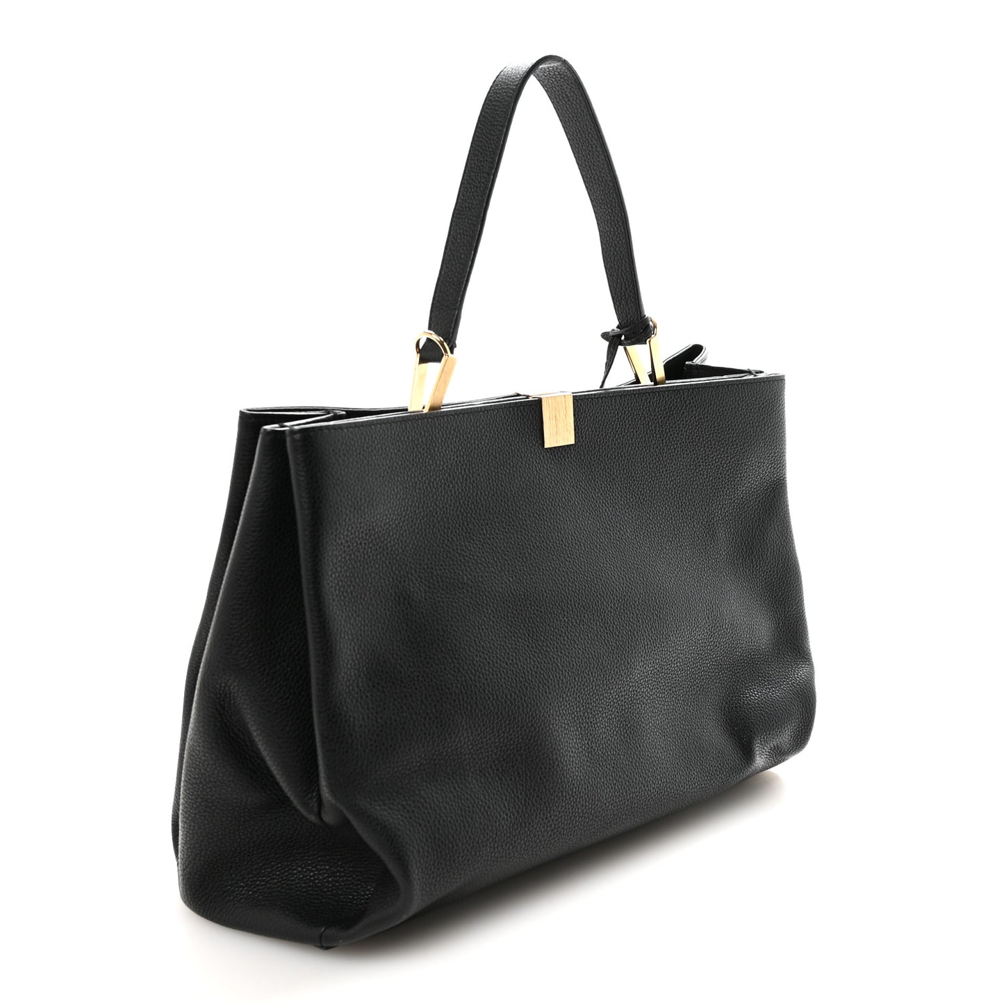 Calfskin Le Dix Soft Cabas M Shoulder Bag Black