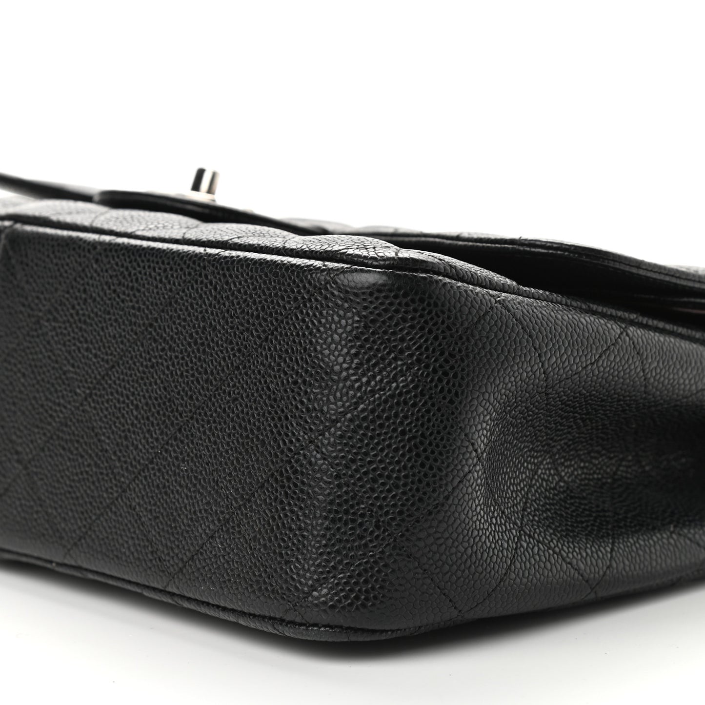 Caviar Quilted Jumbo Double Flap Black