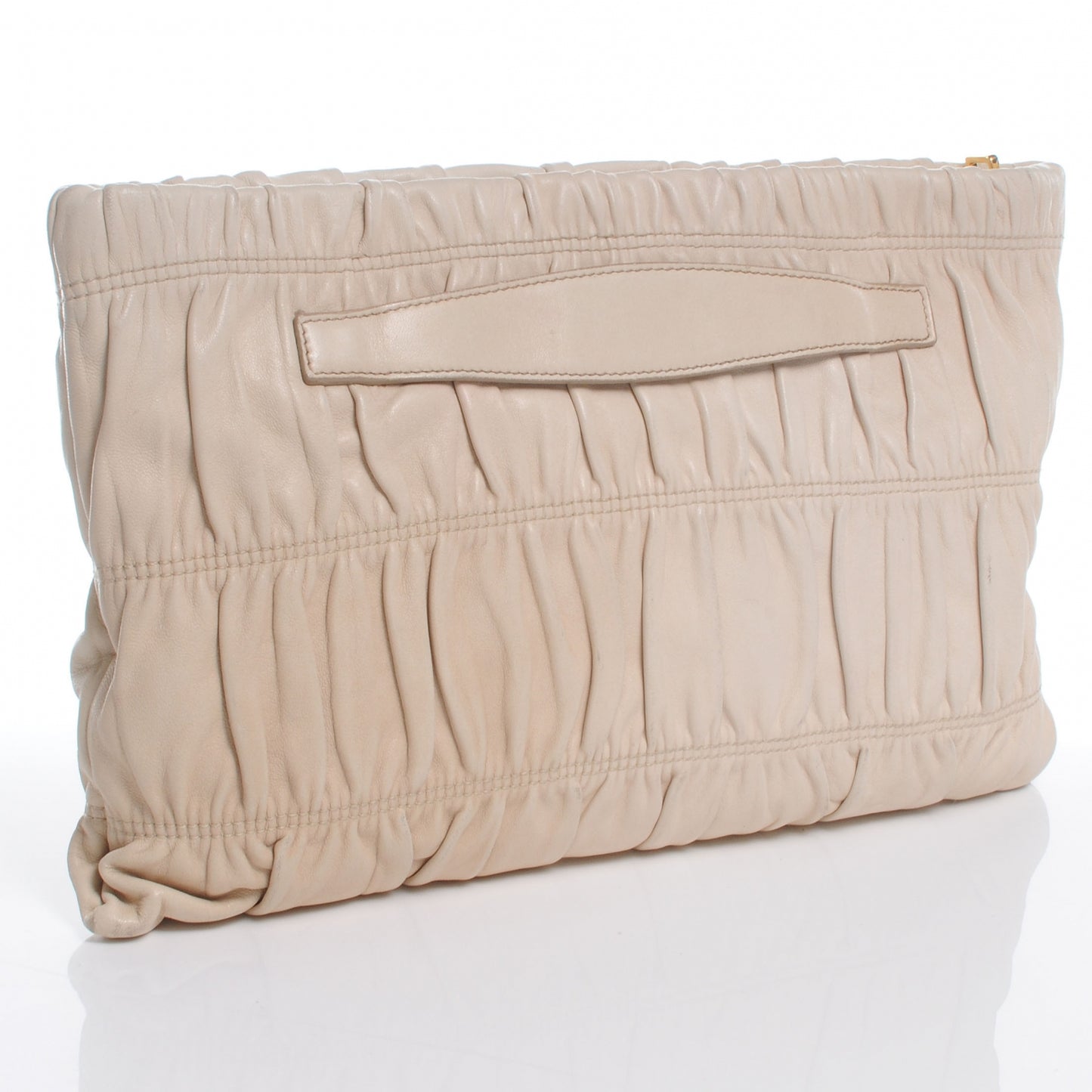 Nappa Dressy Gaufre Ruched Clutch