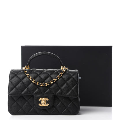 Chanel Caviar Quilted Mini Top Handle Rectangular Flap Black 11 of 11