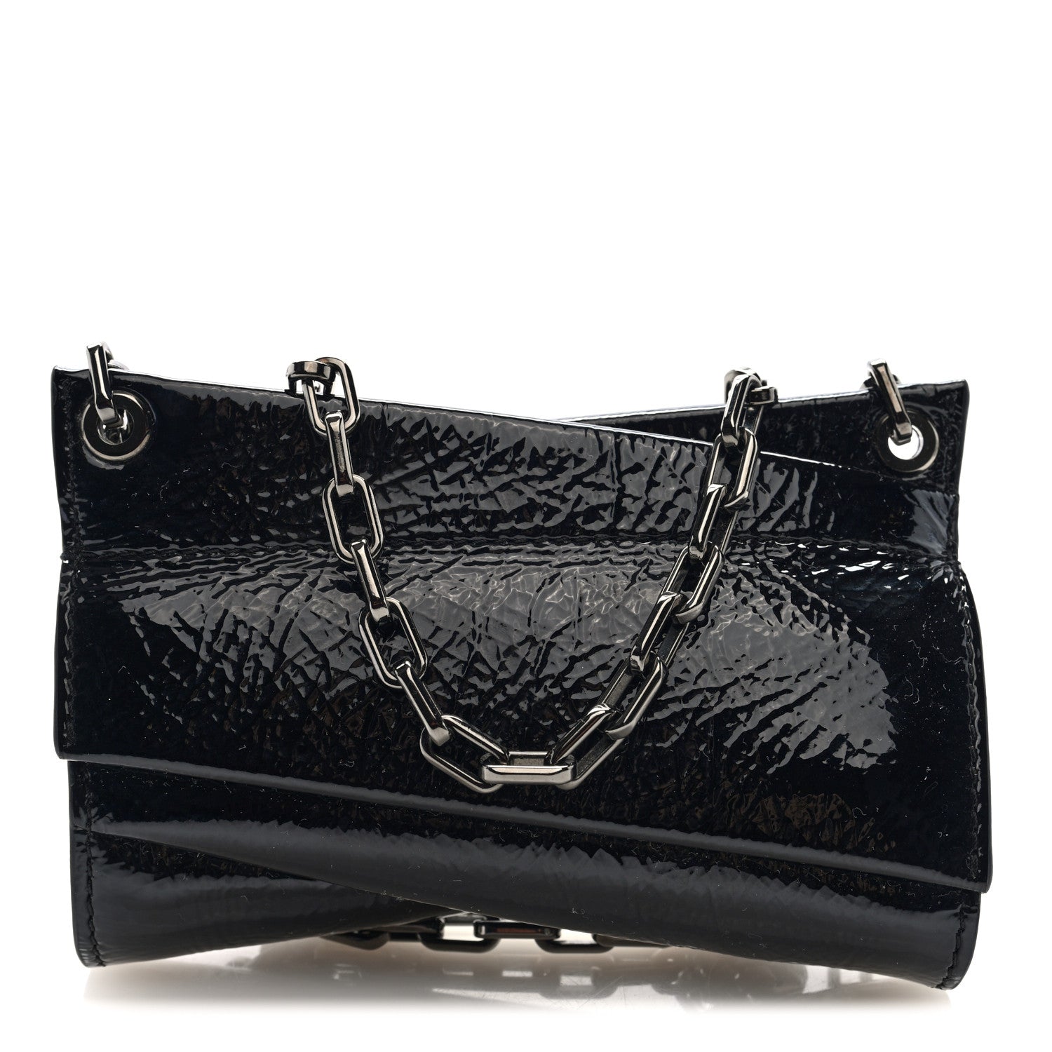 Christian Louboutin Patent Vog Small Loubitwist Clutch Black 1 of 9