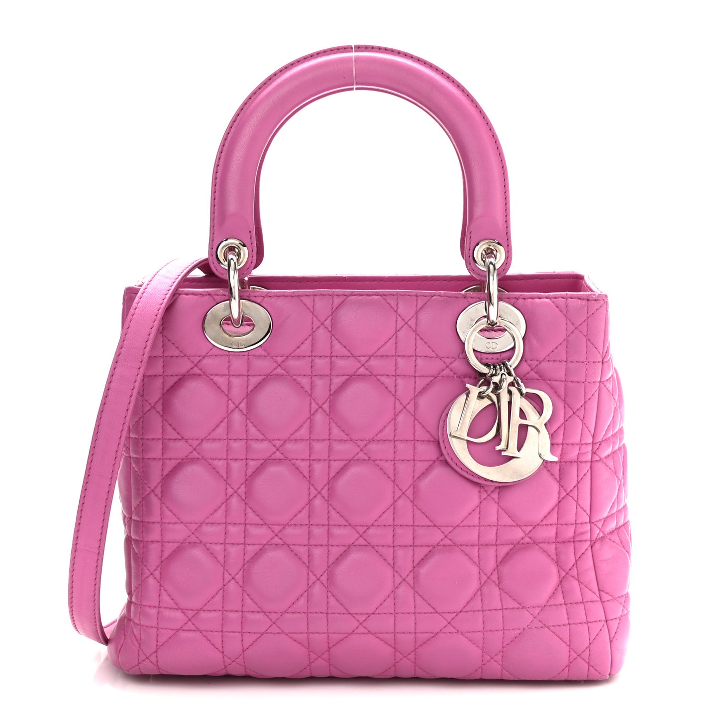 Lambskin Cannage Medium Lady Dior Pink