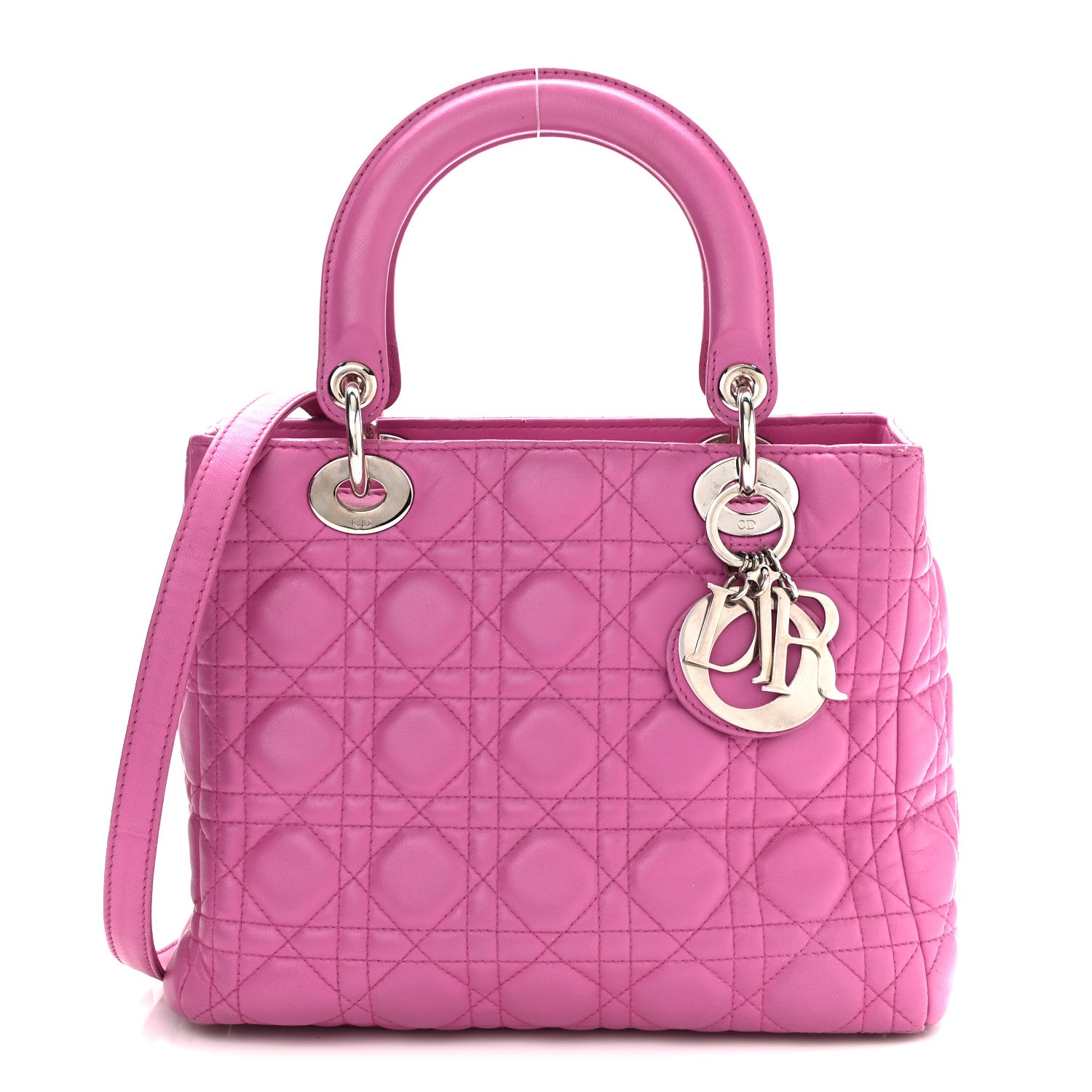 Christian Dior Lambskin Cannage Medium Lady Dior Pink 1 of 9