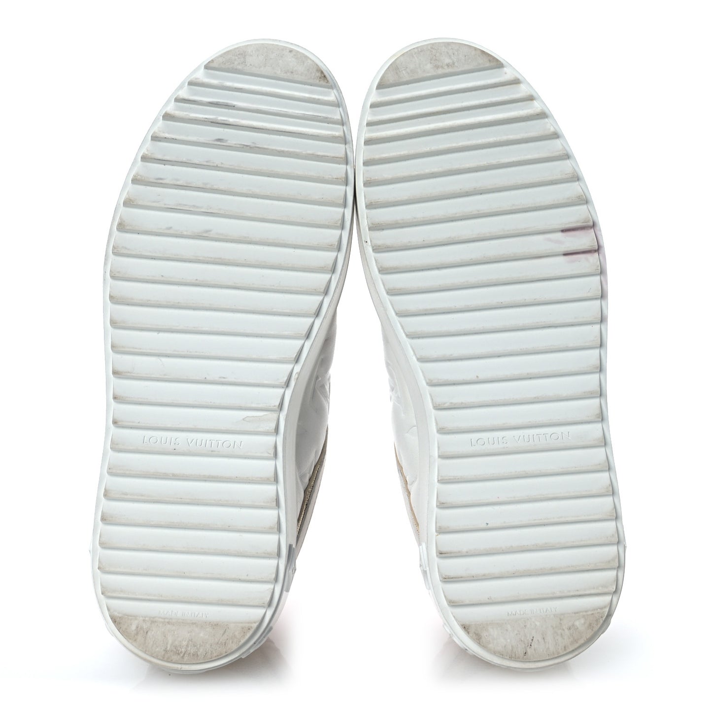 Monogram Embossed Calfskin Damier Azur Time Out Sneakers 36 Rose Clair Pink