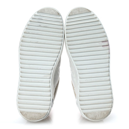 Louis Vuitton Monogram Embossed Calfskin Damier Azur Time Out Sneakers 36 Rose Clair Pink 7 of 13
