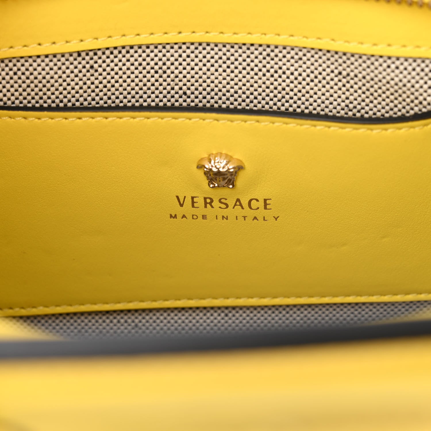 Versace Calfskin Small Palazzo Empire Bag Yellow 6 of 9