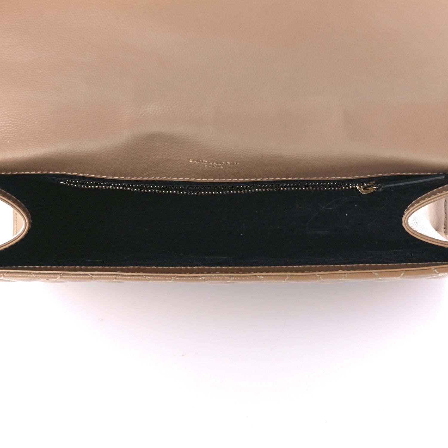 Saint Laurent Grain De Poudre Textured Mixed Matelasse Triquilt Large Monogram Satchel Cork 5 of 14