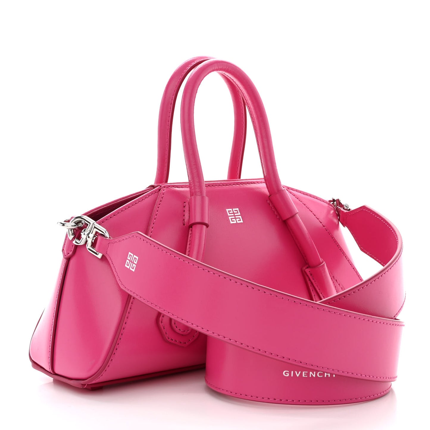 Box Calfskin Mini Antigona Stretch Neon Pink
