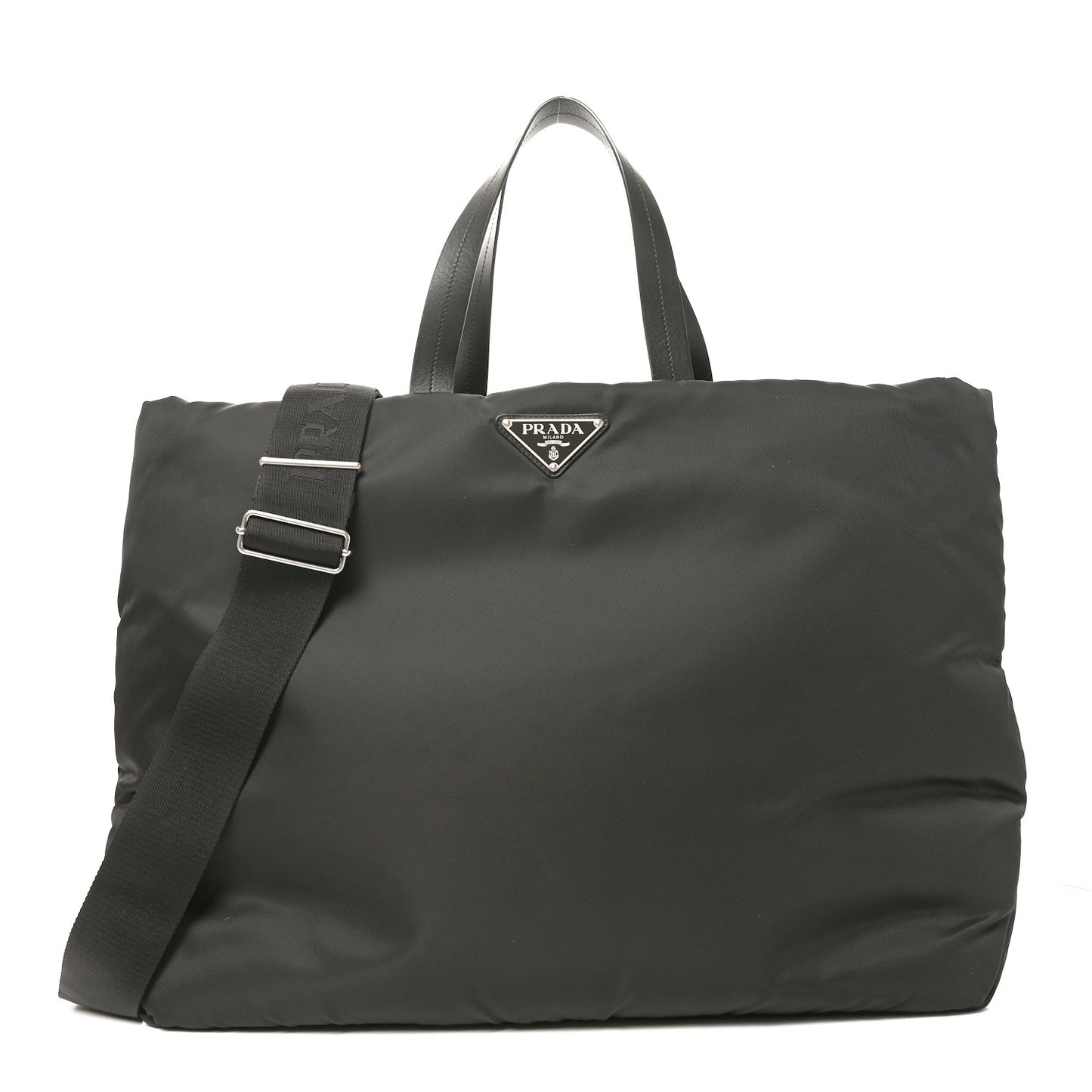 Tessuto Nylon Soft Padded Large Shopping Tote Black