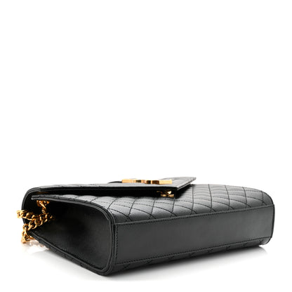 Saint Laurent Grain De Poudre Textured Mixed Matelasse Triquilt Medium Monogram Satchel Black 4 of 11