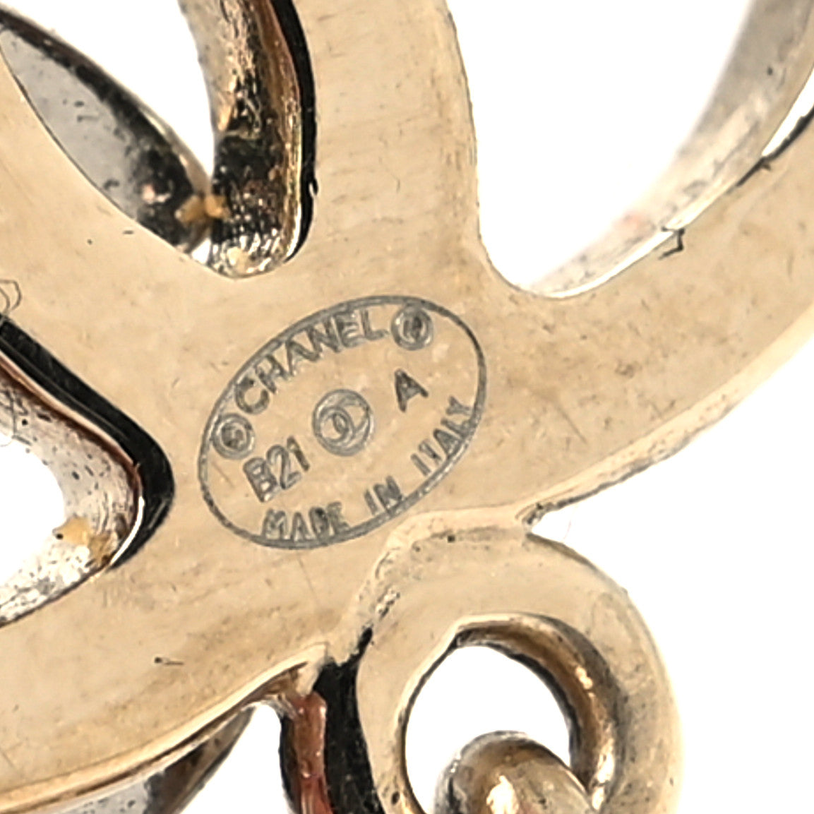 Crystal Pearl Double CC Drop Earrings Gold Silver