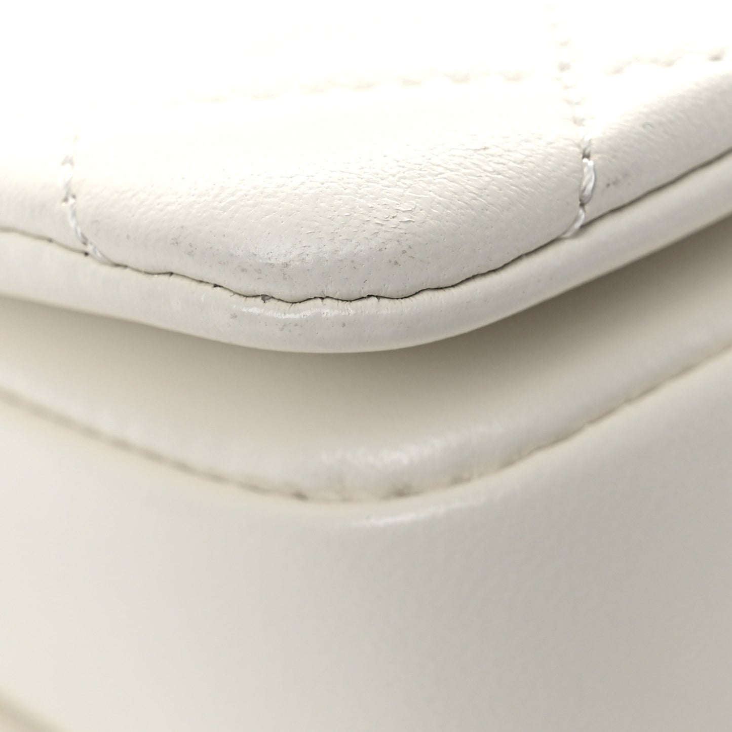 Lambskin Quilted Mini Trendy CC Dual Handle Flap Bag White