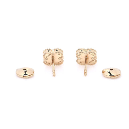 Van Cleef & Arpels 18K Yellow Gold Black Onyx Sweet Alhambra Earrings 4 of 6