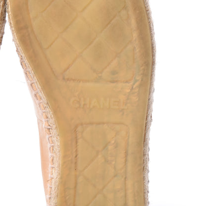 Chanel Lambskin CC Espadrilles 39 Beige Black 7 of 10