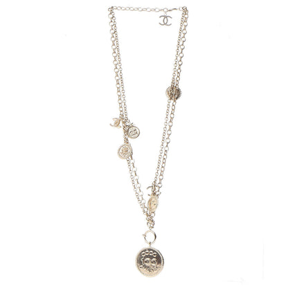 Chanel CC Coco Camellia Coin Necklace Gold 3 of 12