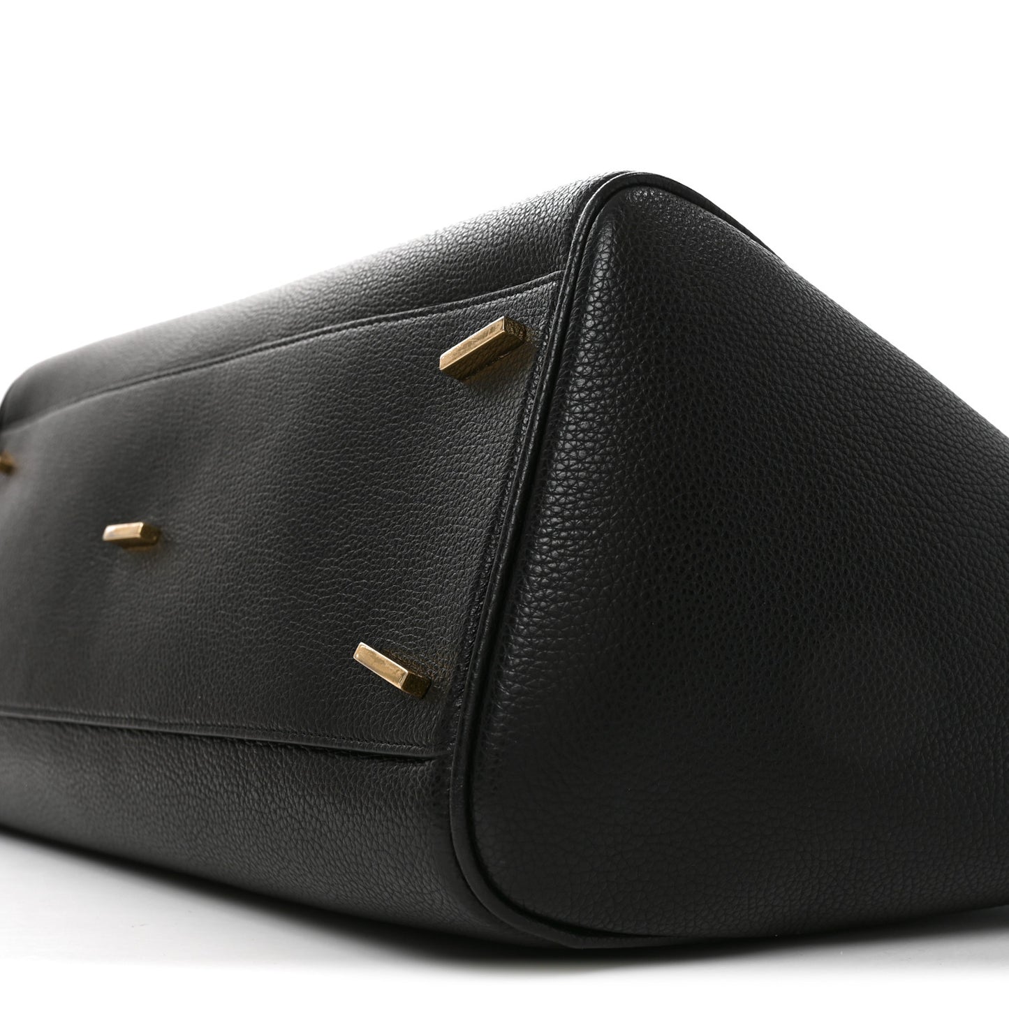 Hammered Calfskin Firenze East West Tote Bag Black