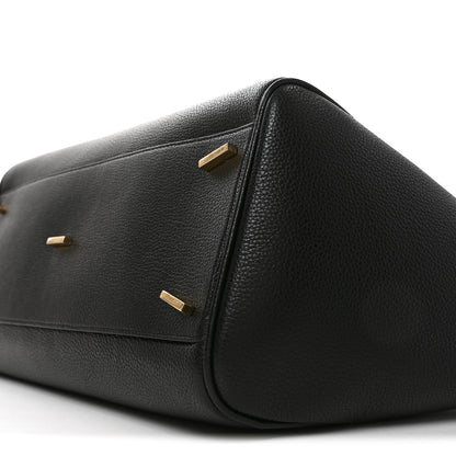 Salvatore Ferragamo Hammered Calfskin Firenze East West Tote Bag Black 10 of 10