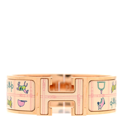 Hermes Enamel Couvertures et Tenues de Jour Wide Clic Clac H Bracelet PM Pannacotta 1 of 5