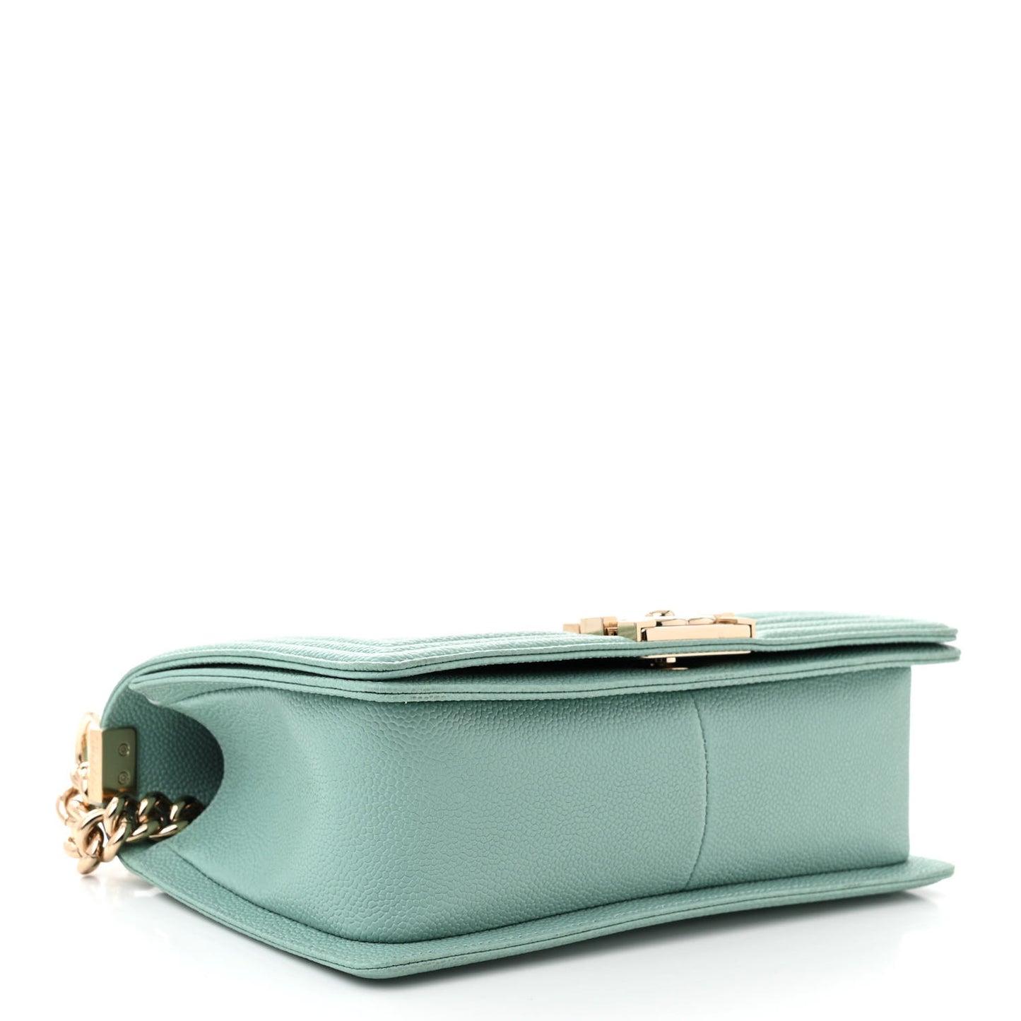 Caviar Quilted Medium Boy Flap Light Blue
