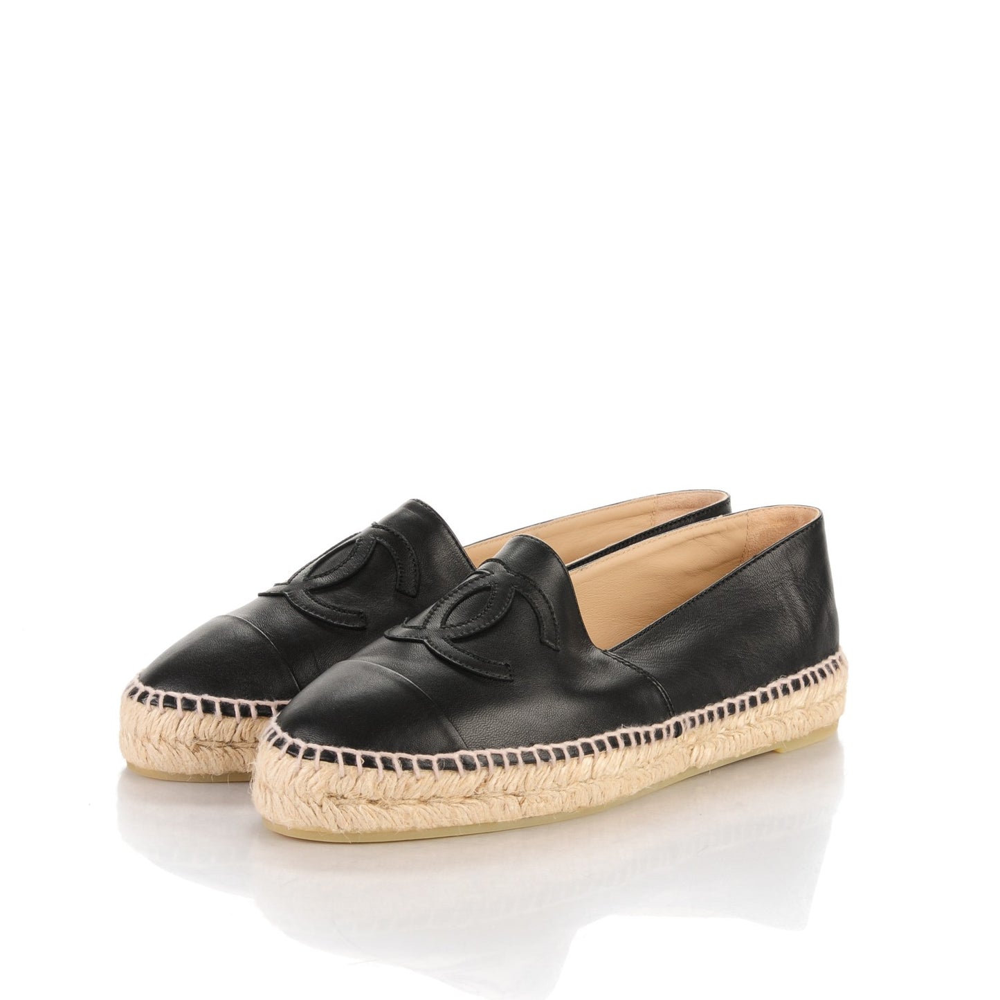Lambskin CC Espadrilles 40 Black