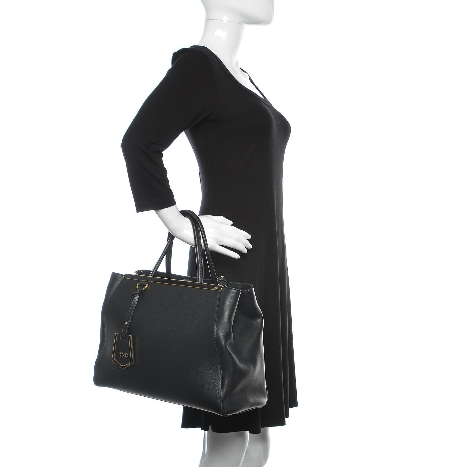 Fendi Vitello Elite Regular 2Jours Tote Black 3 of 13
