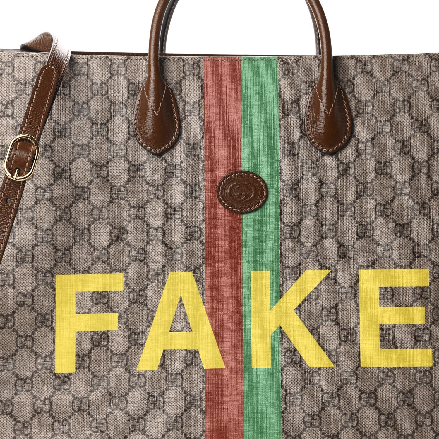 Gucci GG Supreme Monogram Fake/Not Large Retro Interlocking G Tote Bag Beige Brown Sugar 10 of 10