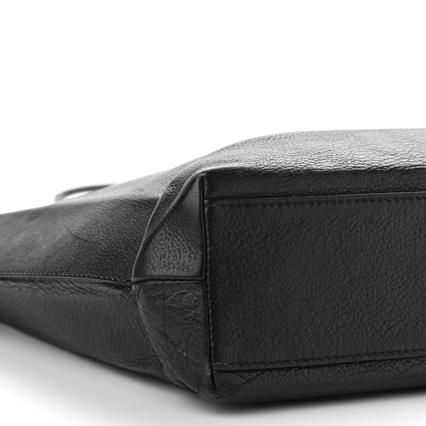 Calfskin Logo Small Shopping Black